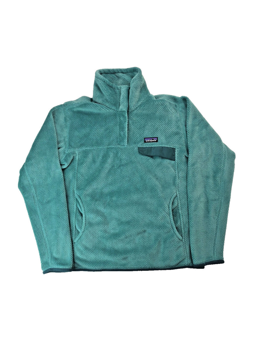 Patagonia Re Tool Aqua Stone Beryl Green X Dye Fleece Snap T Pullover Womens L
